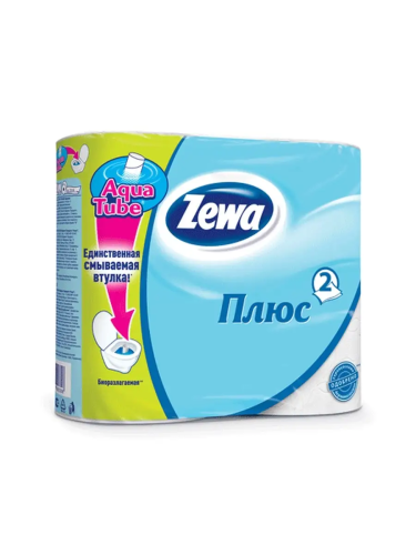 ZEWA Плюс бумага туалетная белая 2сл. 4рулона